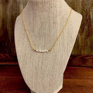 Natural Freshwater Pearls Gold Chain Necklace